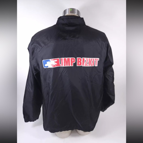 AUTHENTIC 90’S VINTAGE LIMP BIZKIT UNISEX BLACK WINDBREAKER~BY GIANT~LG - Picture 5 of 16